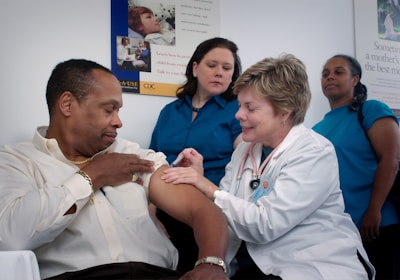 Person receiving medical care