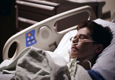 Person receiving hospital care